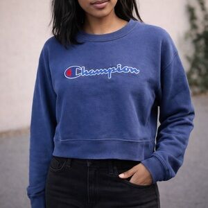 Champion Reverse Weave Women’s Navy Crewneck Sweatshirt | Small